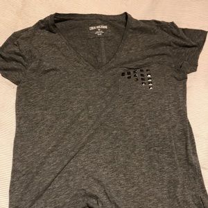 True Religion basic tee v-neck with studded pocket